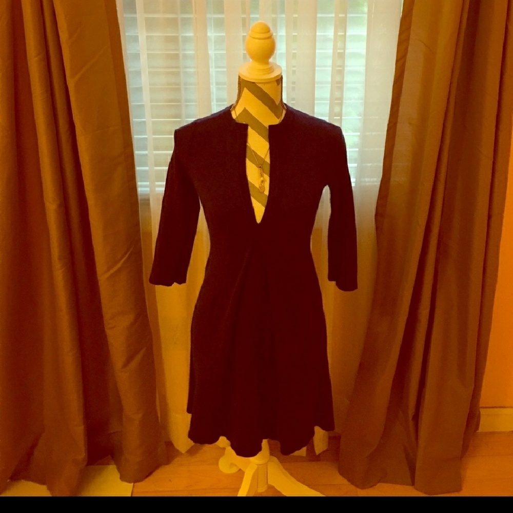 3/4 sleeve wool dress